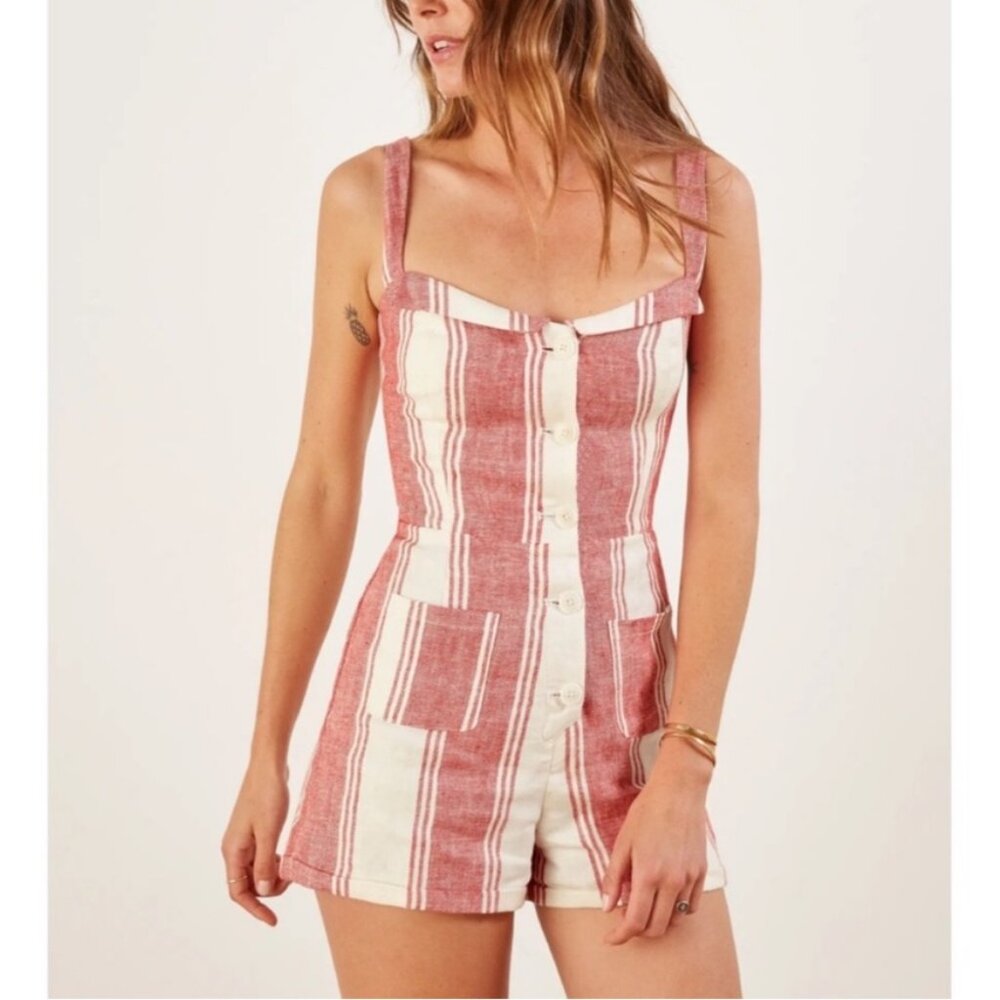 Reformation Candy Striped Romper